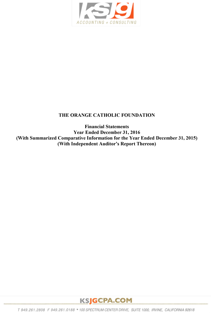 2016 OCF Financial Statement